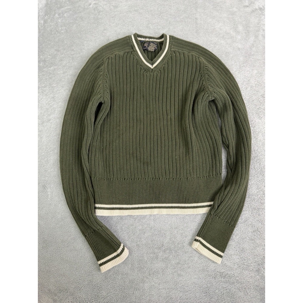 Vintage Y2K Abercrombie & Fitch V-Neck Sweater Women's Size Large Green Cropped